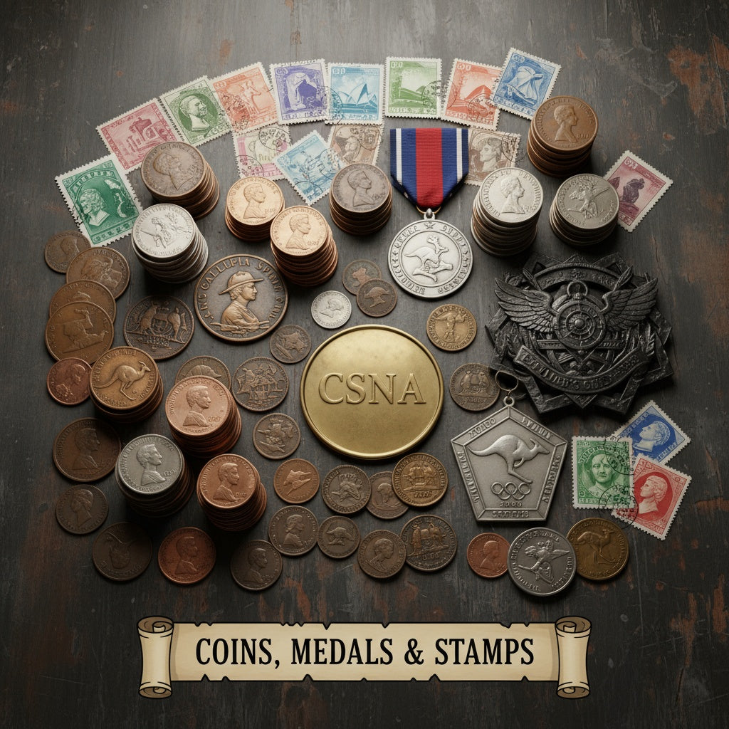 Stamps, Medals & Coins