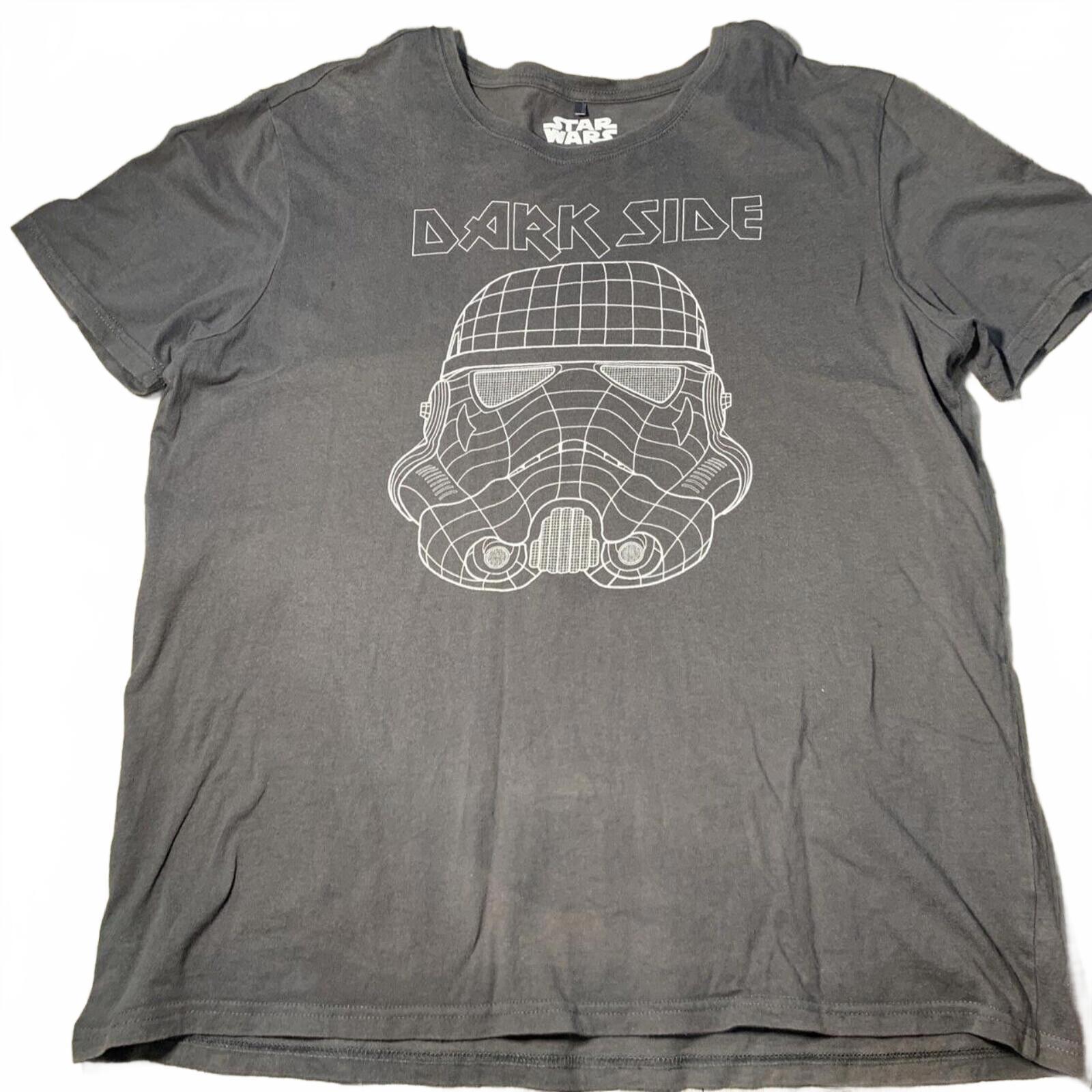 🛸Star Wars Men's Tee Shirt Size Large Dark Side Grey.