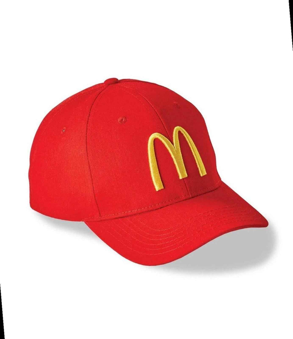 McDonalds Restaurant Yellow Arches Hamburger Red Baseball Cap Hat New OSFM 2024