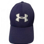 Under Armour Blue White Ball Cap Hat Fitted M/L Baseball.