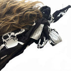 SKULL & CROSSBONES Bandanas with Attitude Novelty Red/Brown Faux Hair Bandana