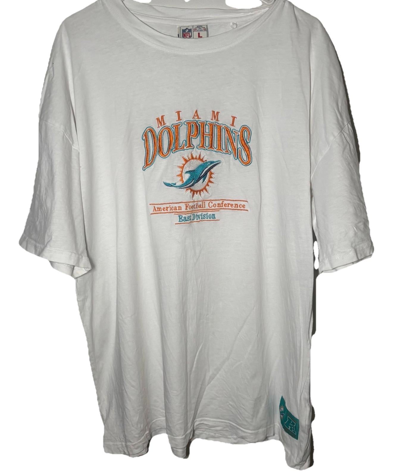 NFL Miami Dolphins White T-Shirt Large Vintage #NFL #MiamiDolphins #TShirt - Come Sell Nearly Anything
