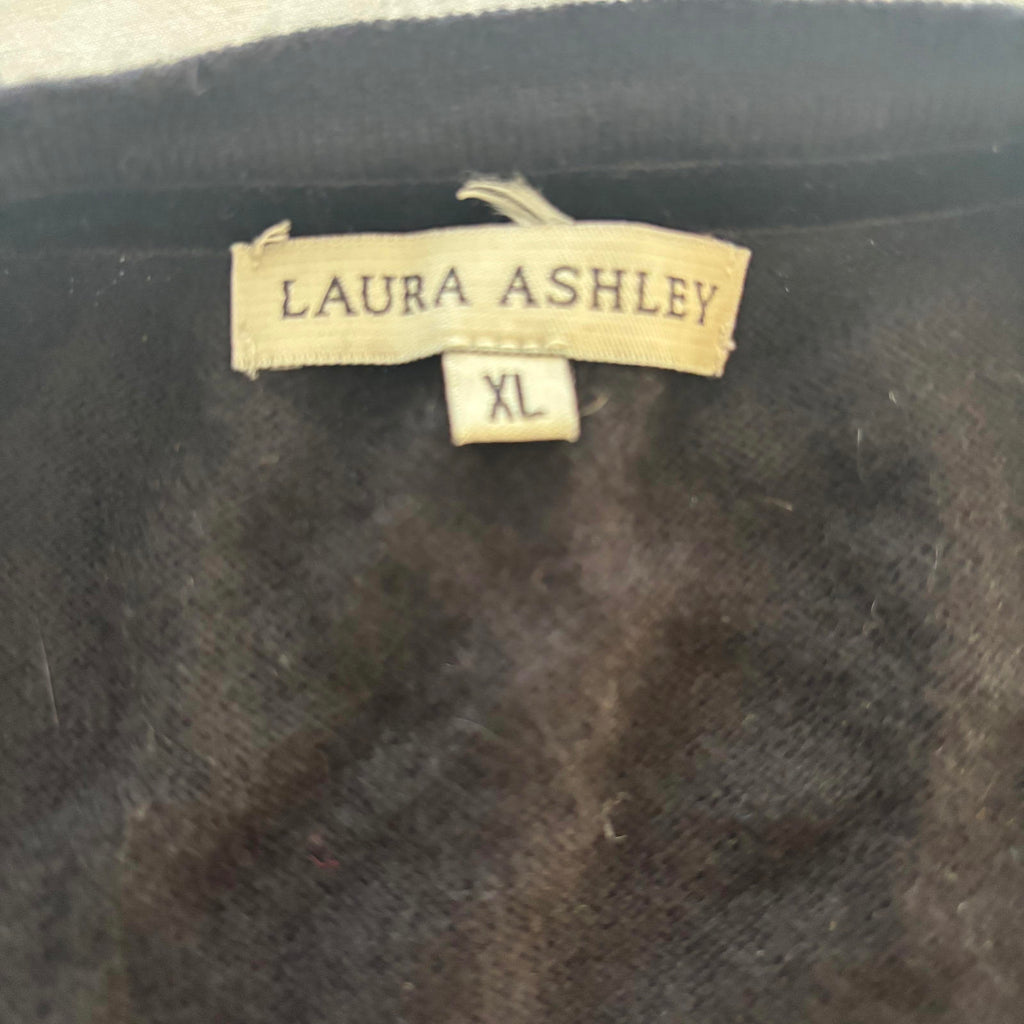 Laura Ashley XL Black Knit Cardigan with Decorative Buttons - Come Sell Nearly Anything