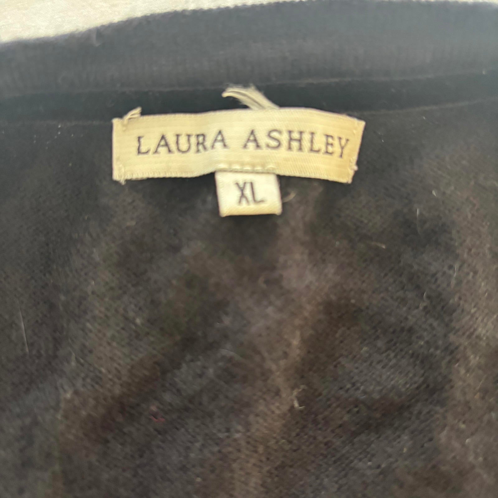 Laura Ashley XL Black Knit Cardigan with Decorative Buttons - Come Sell Nearly Anything
