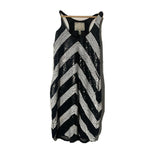 WOMENS Vintage Sz S black & White Sequence BAUHAUS dress Side Zip T2-10 - Come Sell Nearly Anything