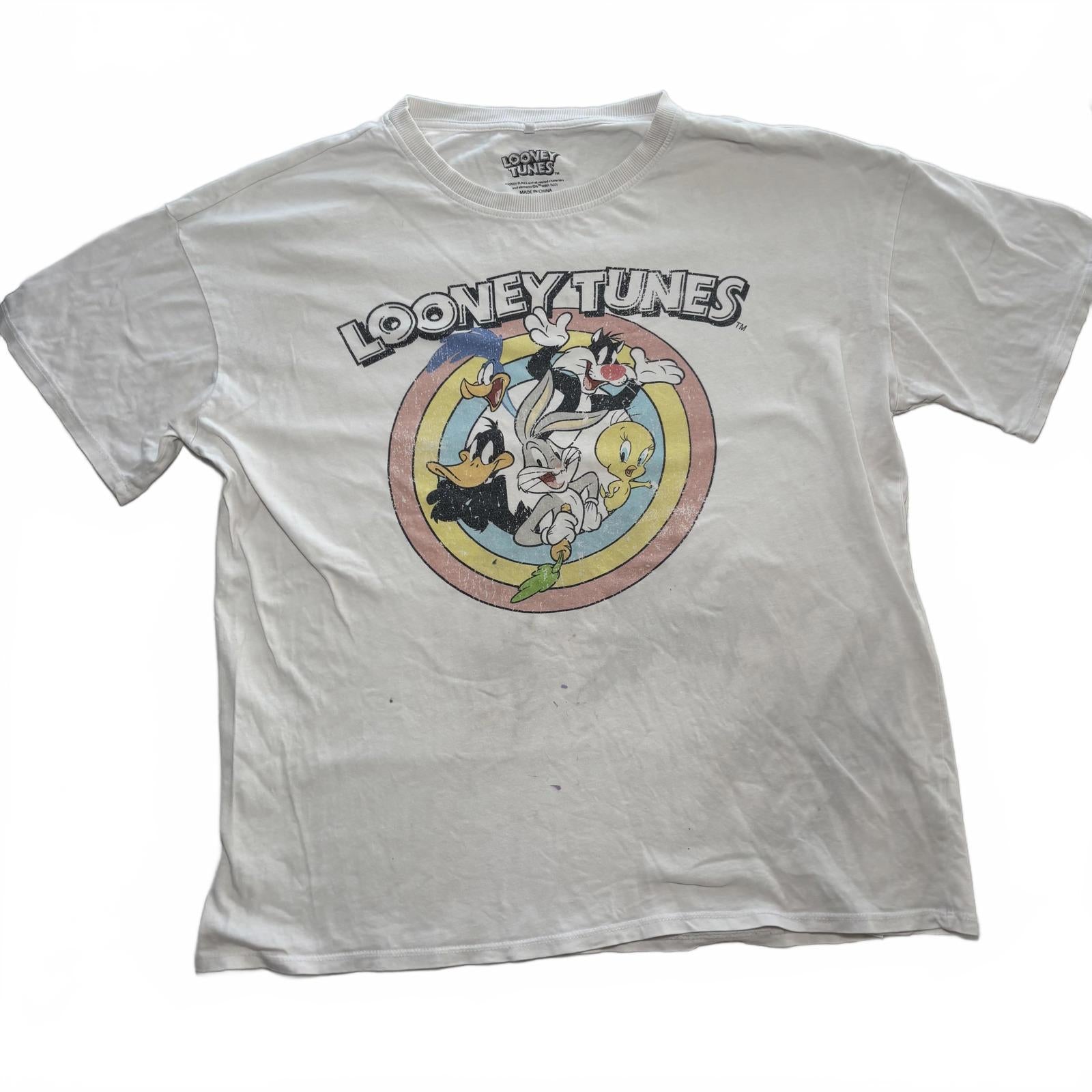 Looney Tunes Boys' White Short Sleeve T-Shirt Size 14 - Come Sell Nearly Anything