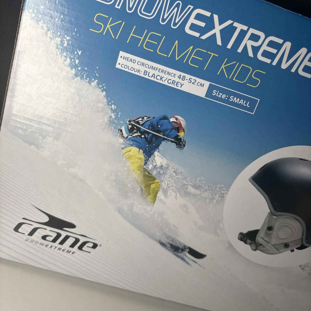 Crane SnowExtreme Ski Helmet Kids Size Small Black/Grey 48-52cm