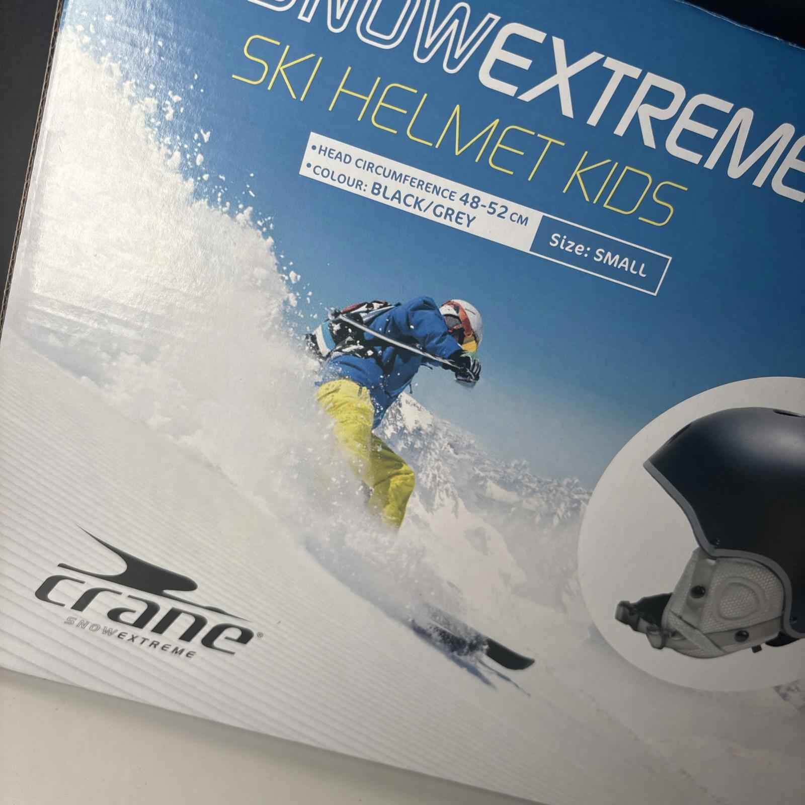 Crane SnowExtreme Ski Helmet Kids Size Small Black/Grey 48-52cm