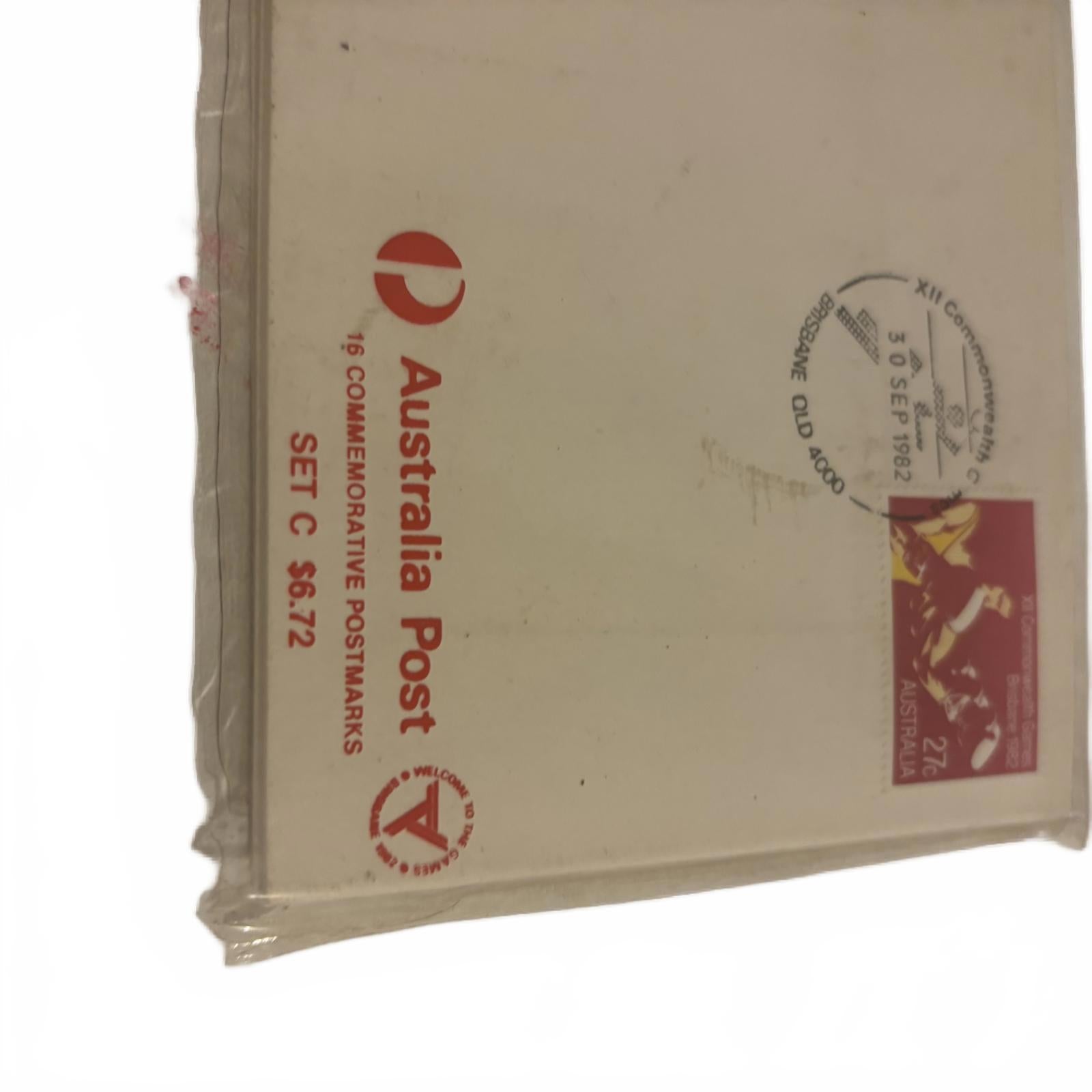 XII Commonwealth Games Brisbane 1982 Commemorative Postmark Stamp Set