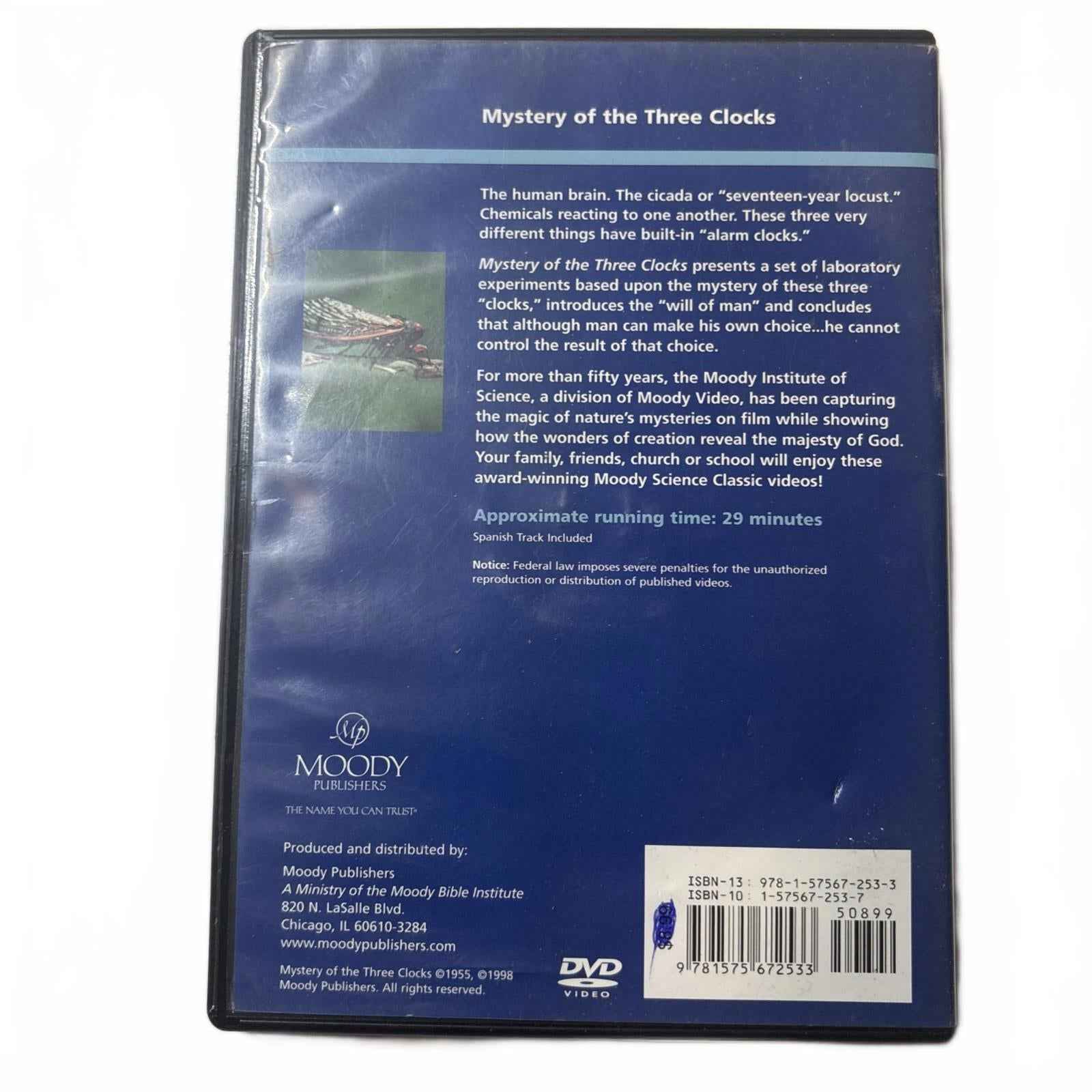 Mystery Of The Three Clocks dvd 1998 Moody Science Classics Will of Man Faith
