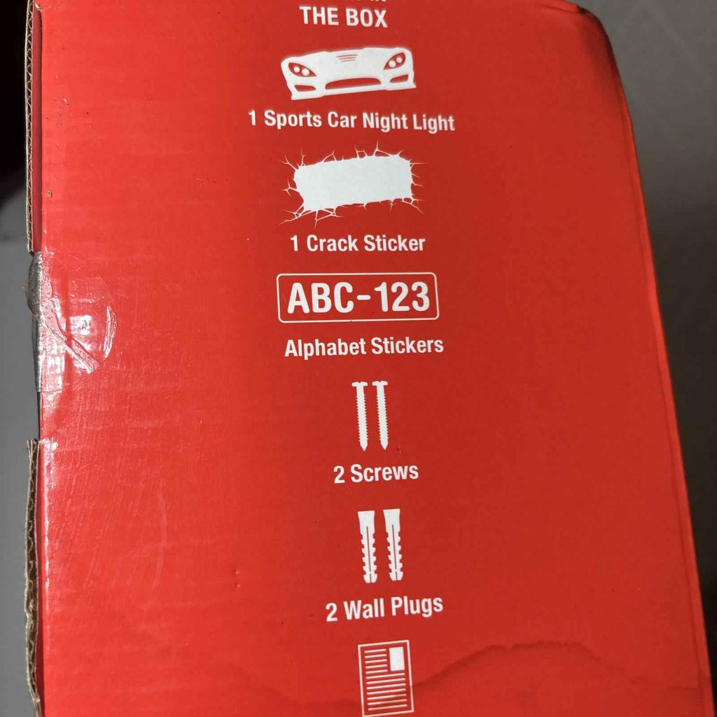 3D FX Deco Hot Red Sports Car Led Night Light Wall Toys Art Room Deco Hot