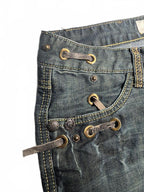 D&M Women's Boot Cut Jeans Size 30 Denim Stylish Eyelet Detail - Come Sell Nearly Anything