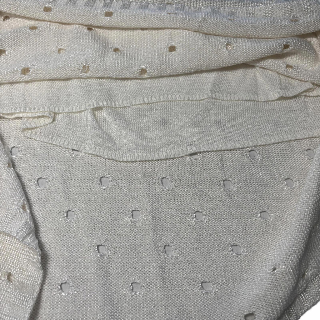 Venetia Linea Giovane Women's Short Sleeve Knit Top - White, Size 2 VTG - Come Sell Nearly Anything