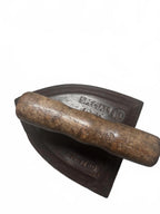 Vintage Cast Iron Charcoal Clothes Iron with Wooden Handle