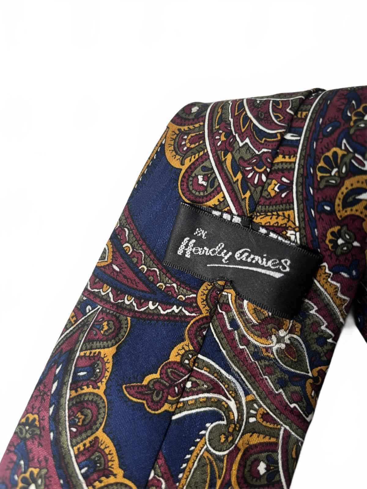 Friendly Armies Men's Paisley Silk Tie - Classic Navy, Burgundy, Mustard