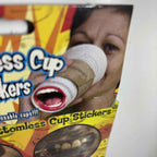 Bottomless Cup Stickers  - Billy Bob Officaial Joke Prank Gag
