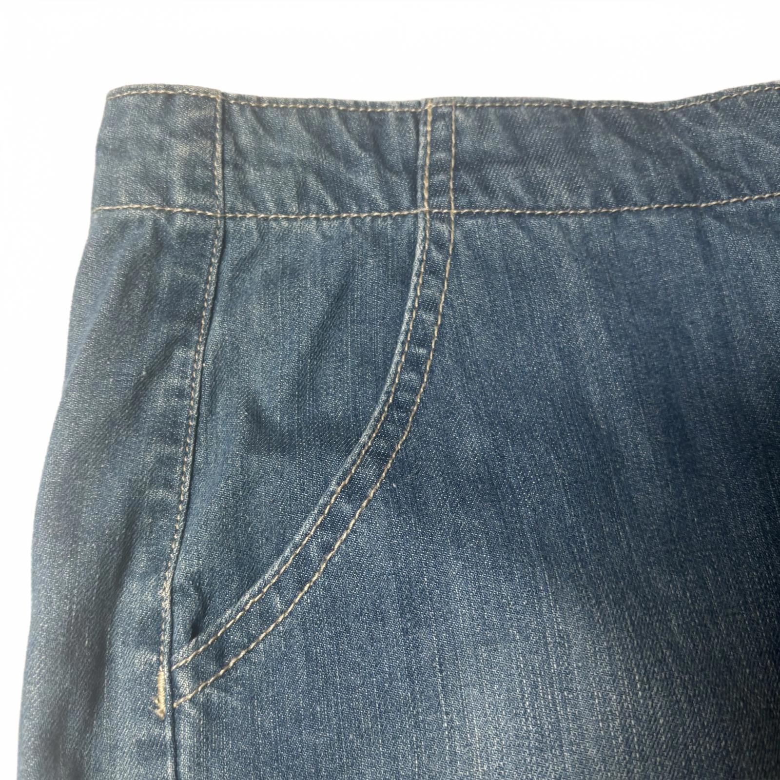 Mix Denim Skirt Size 12 Distressed Zip Back Casual #DenimSkirt #Womenswear #Size - Come Sell Nearly Anything