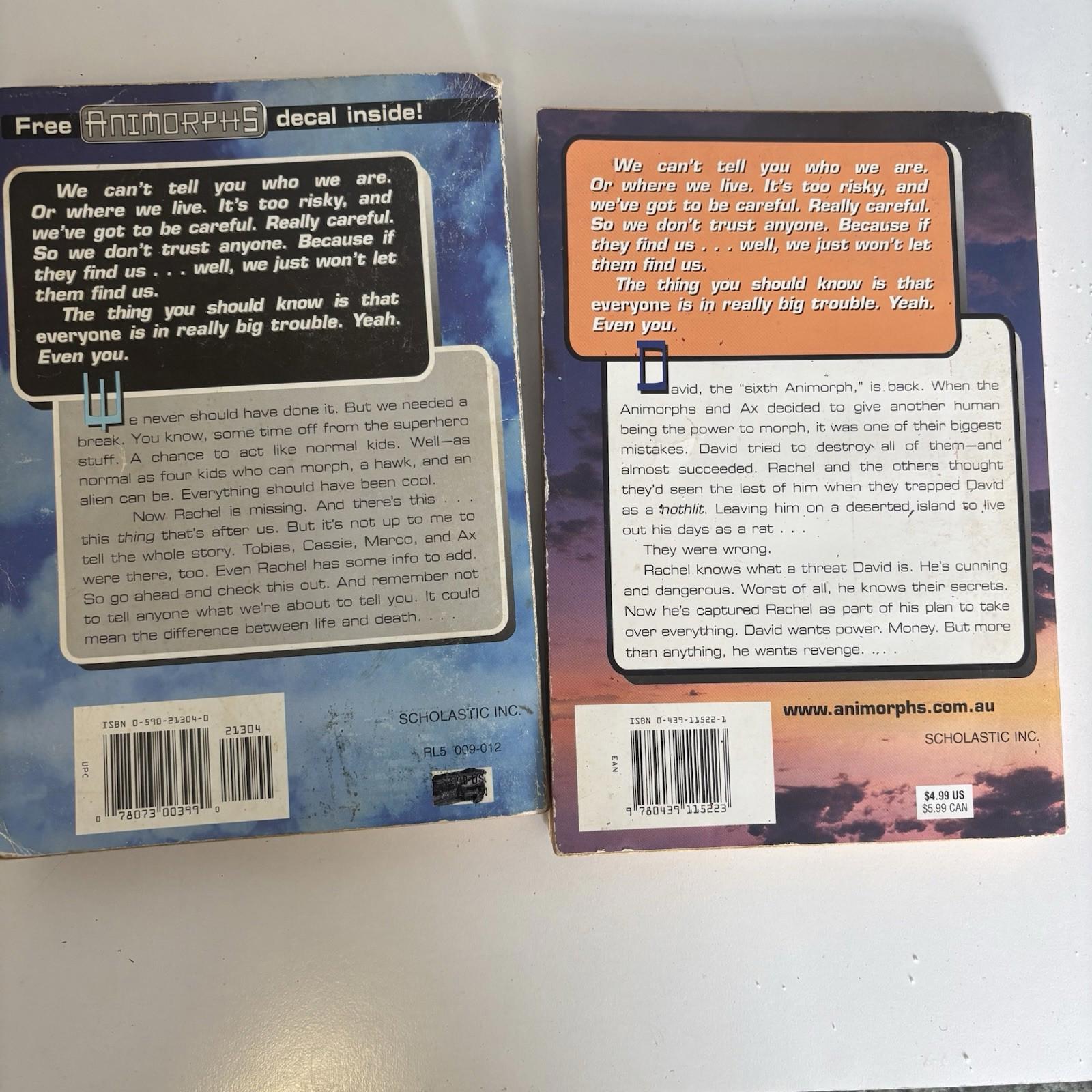 Animorphs The Return #48 and The Adaolice Gift KA Applegate 1st Print Vintage PB - Come Sell Nearly Anything