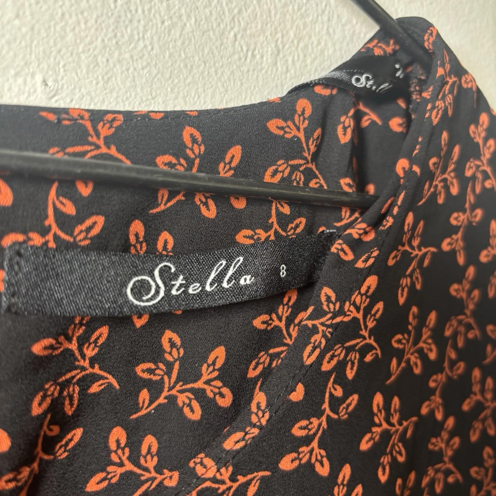 Vintage Stella Womens Geometric 60's Style Blouse Black Size 8 T3-26 - Come Sell Nearly Anything