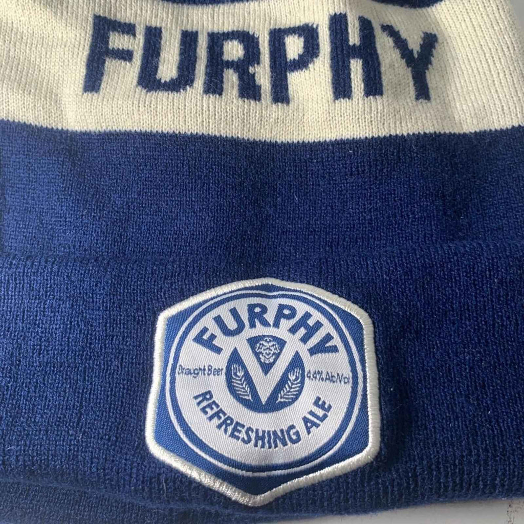 Furphy Beanie Blue Refreshing Ale Draught Beer Pom Pom Mens Promo Hat.
