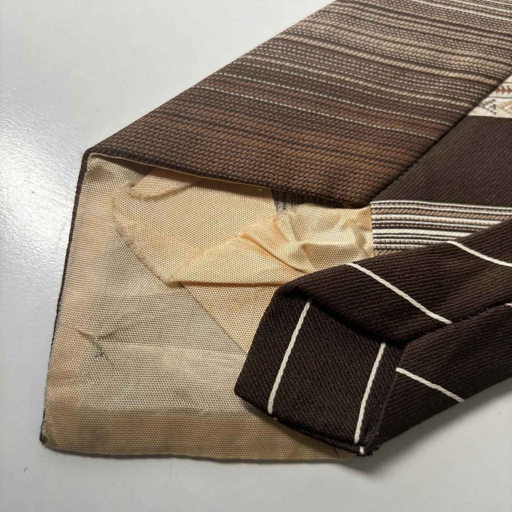 Vintage Hunter Brown Patterned Men's Polyester Tie