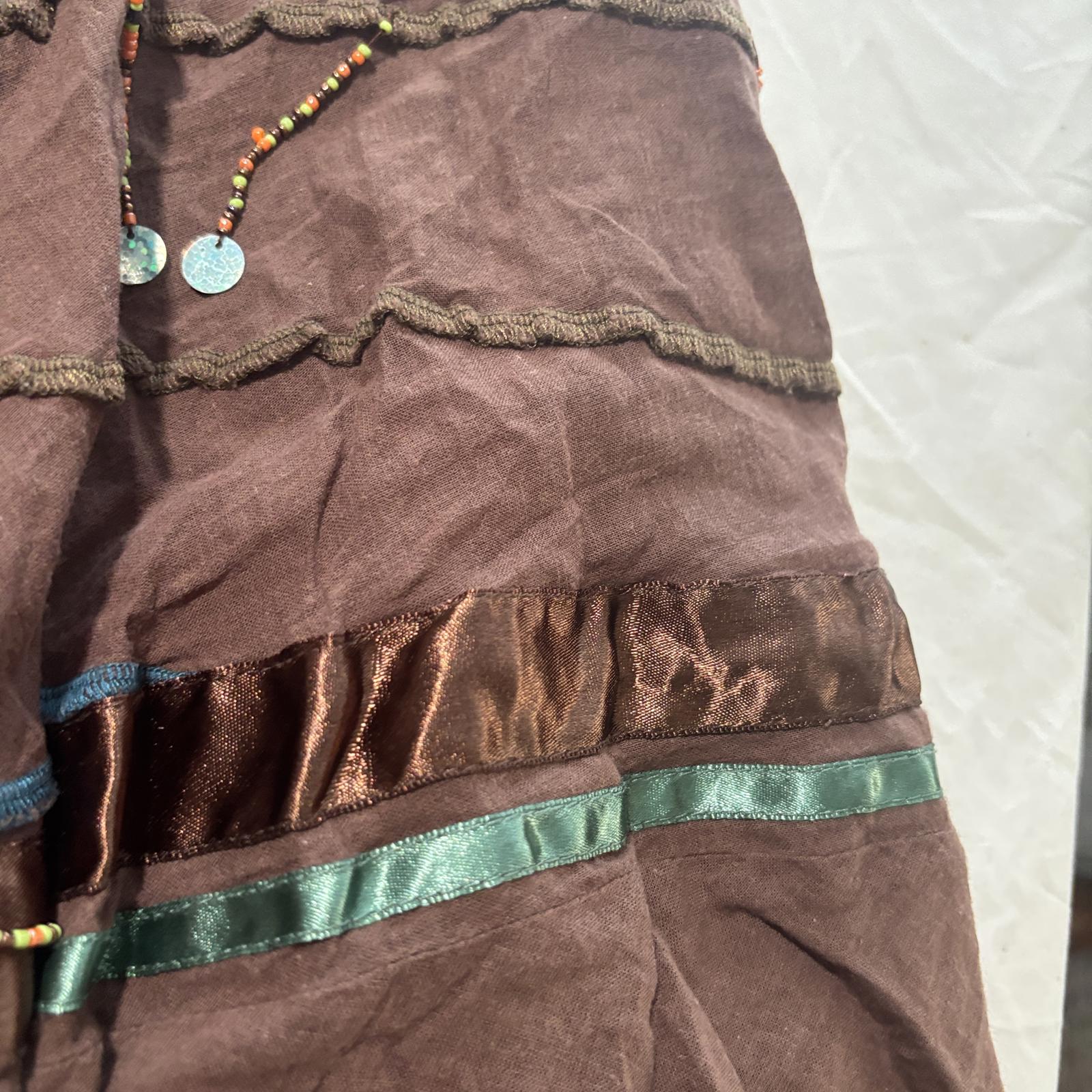 Black Butterfly Womens Brown Embellished Skirt Size 2 Vintage Y2K