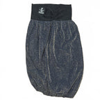 Women's Black and Metallic Elastic Waist Skirt with Anchor Patch VTG - Come Sell Nearly Anything