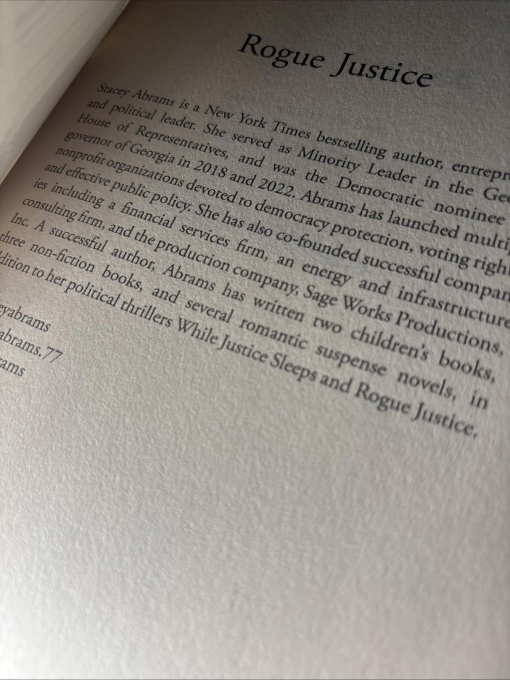 Rogue Justice by Stacey Abrams (English) Paperback Book - Come Sell Nearly Anything