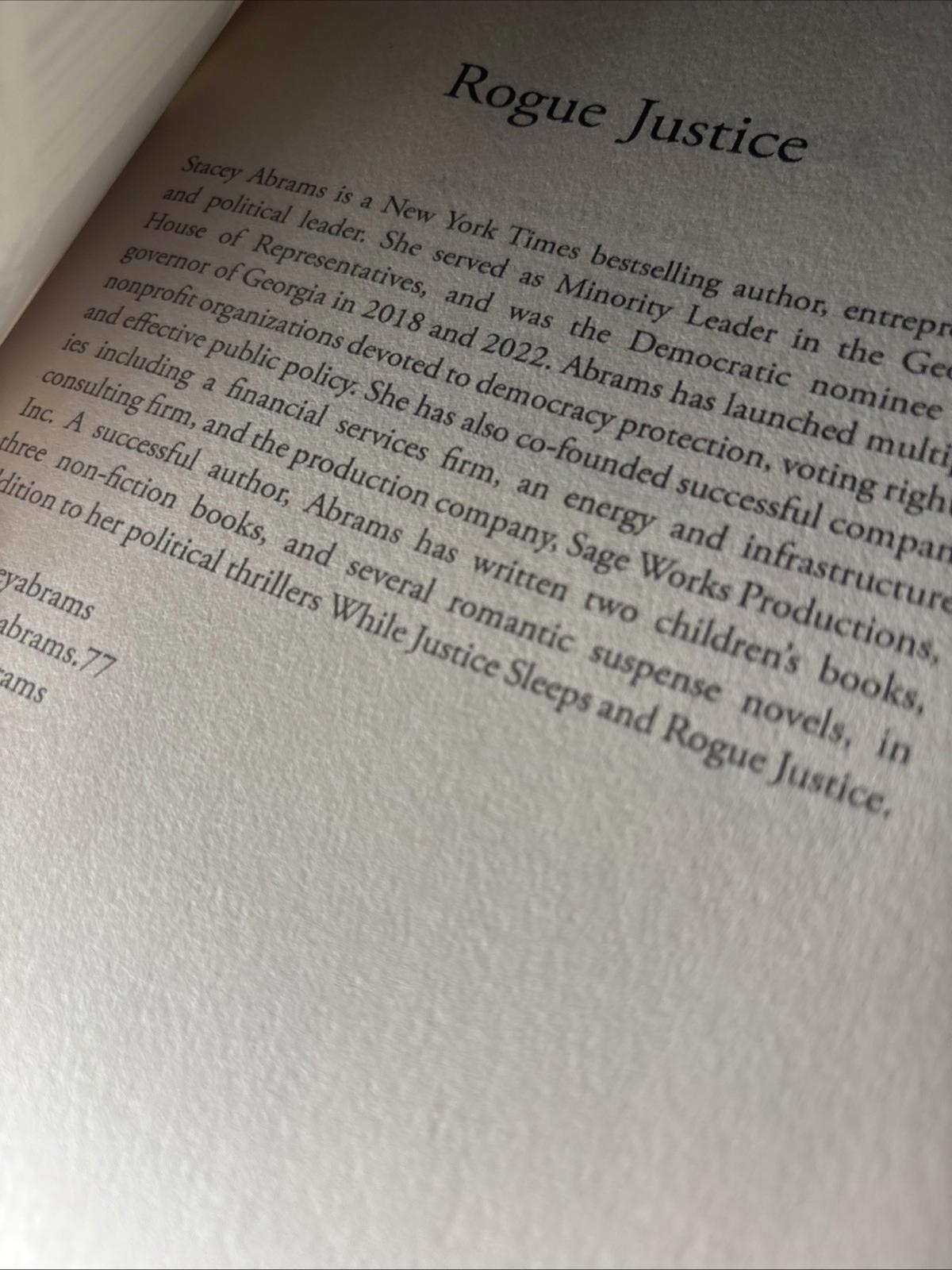 Rogue Justice by Stacey Abrams (English) Paperback Book - Come Sell Nearly Anything