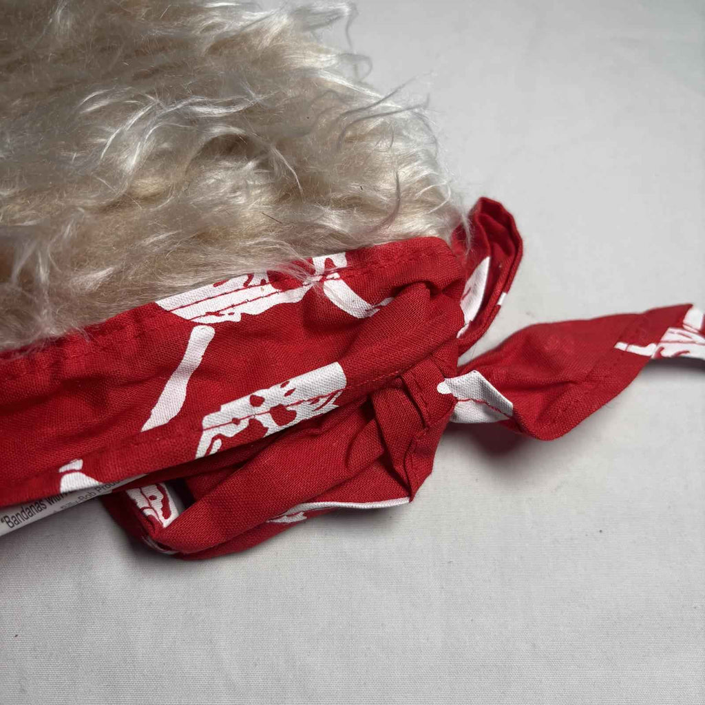 Billy-Bob One Size Faux Fur Red Bandana Hat #AutomotiveFashion #BikerStyle