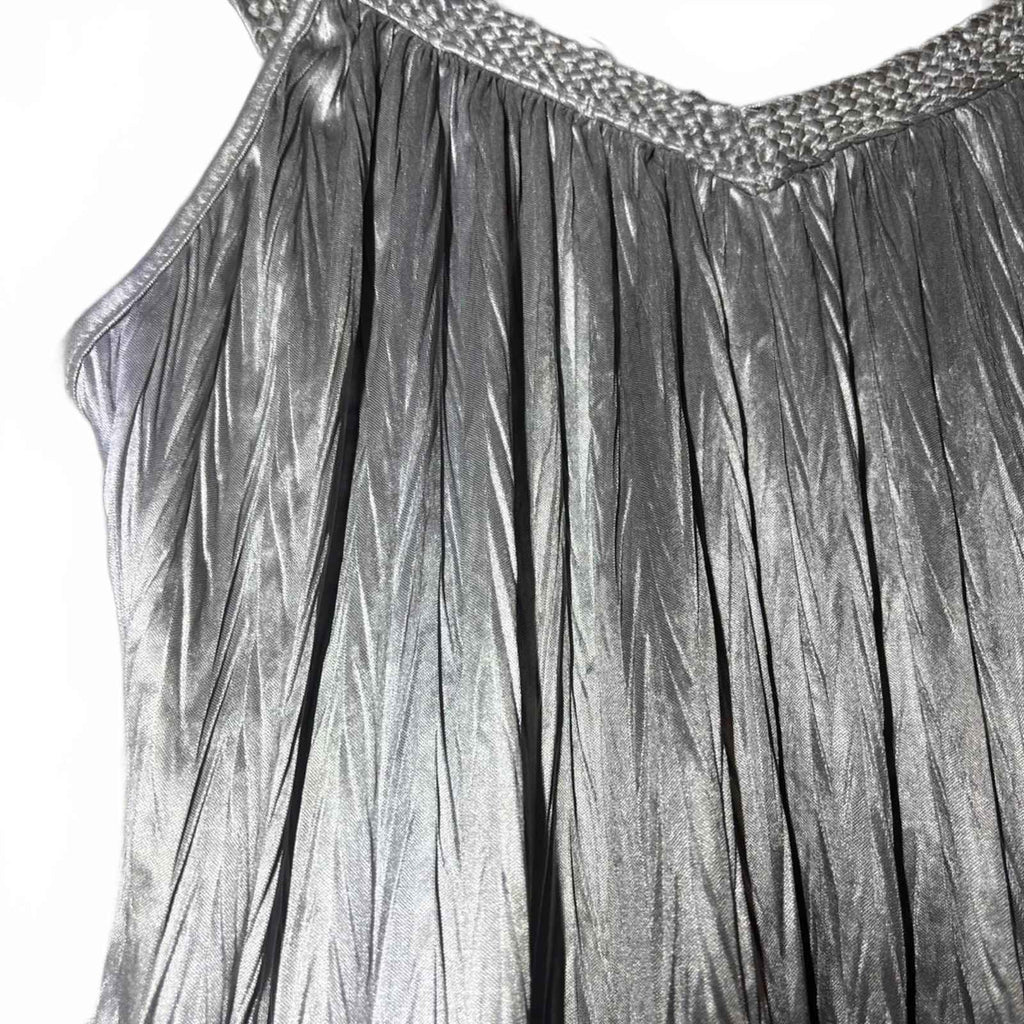 Valleygirl Silver Metallic Sleeveless Top Size M #Womenswear #Tops #Sleeveless
