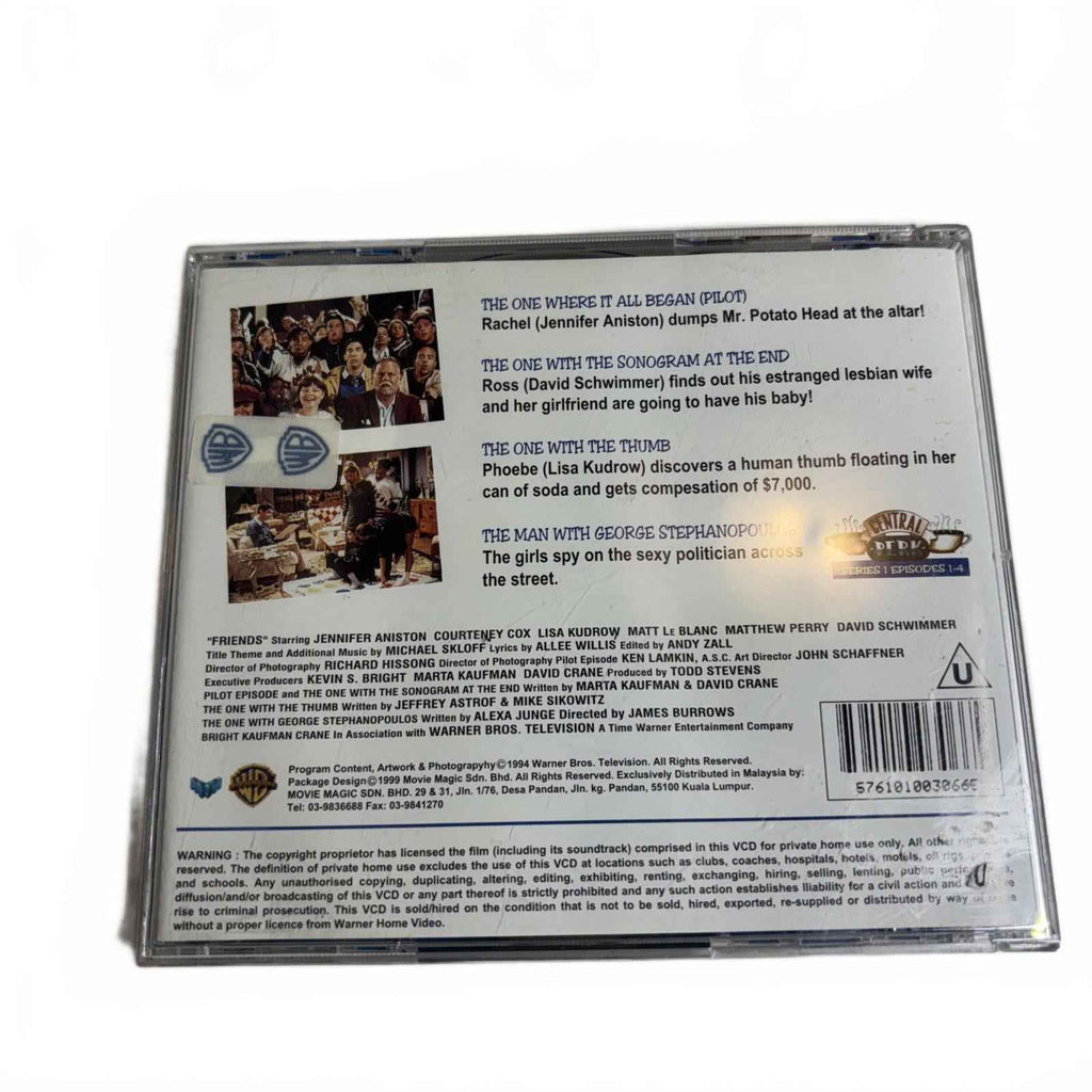 Mega Rare 1994 Friends Season 1 Episodes 1-4 Original Video CD VCD Set HTF OOP