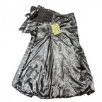 Women's CCT Fashion Silver Satin Bubble Hem Skirt with Ribbon Detail Size M BNWT