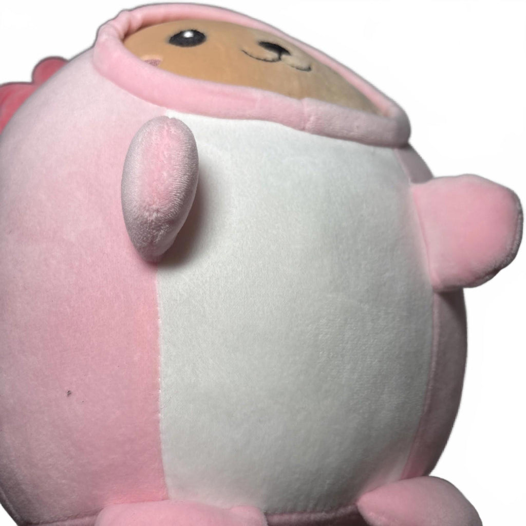 Smooshy Smoochy Pals Teddy Bear Pink Axolotl Costume Fake Squishmallow 12”
