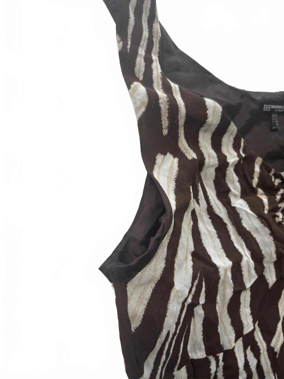 Bandolera Woman Medium Brown Patterned Midi Dress - Come Sell Nearly Anything