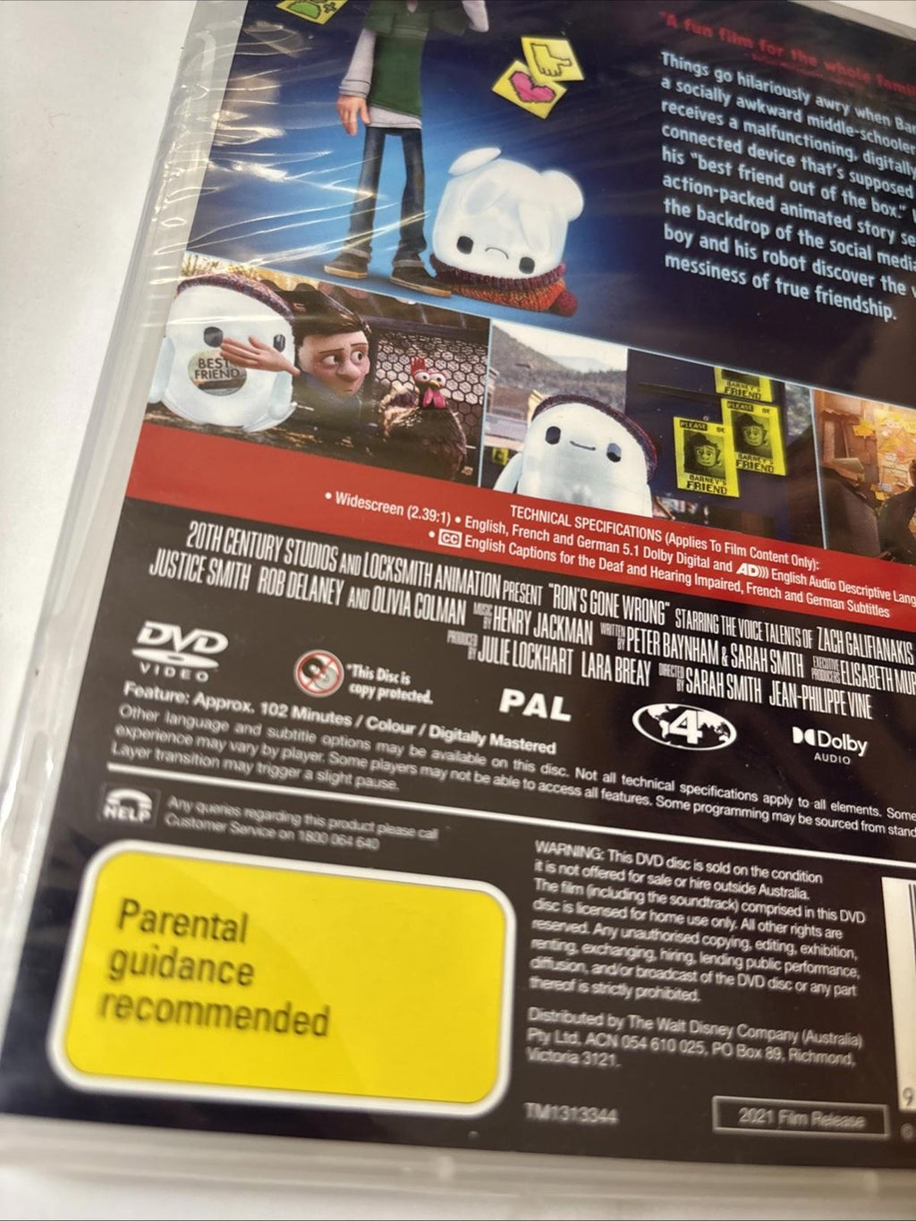 Ron's Gone Wrong DVD 2021 Animation Adventure Comedy Kids Movie Free Postage NEW - Come Sell Nearly Anything