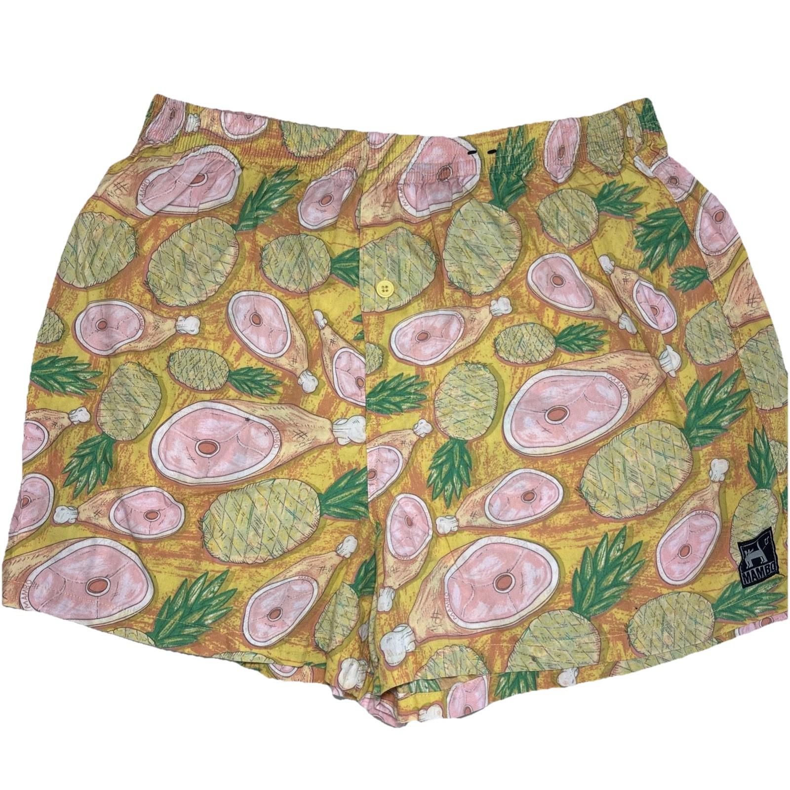 Vintage Mambo Shorts Ham & Pineapple Print Size L 36 Sleep Shorts - Come Sell Nearly Anything