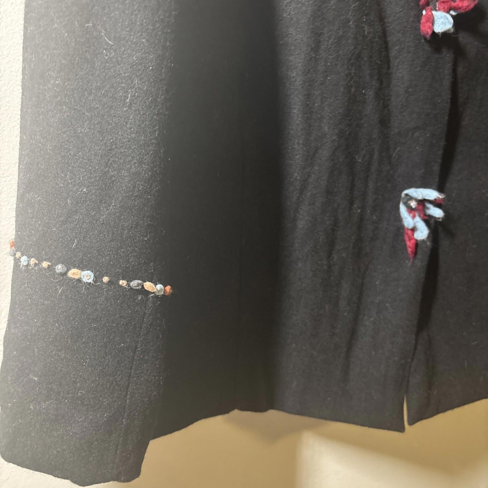 ANNE LEWIS Wool Jacket, fully lined, black Coloured trim. Size 16 - Come Sell Nearly Anything