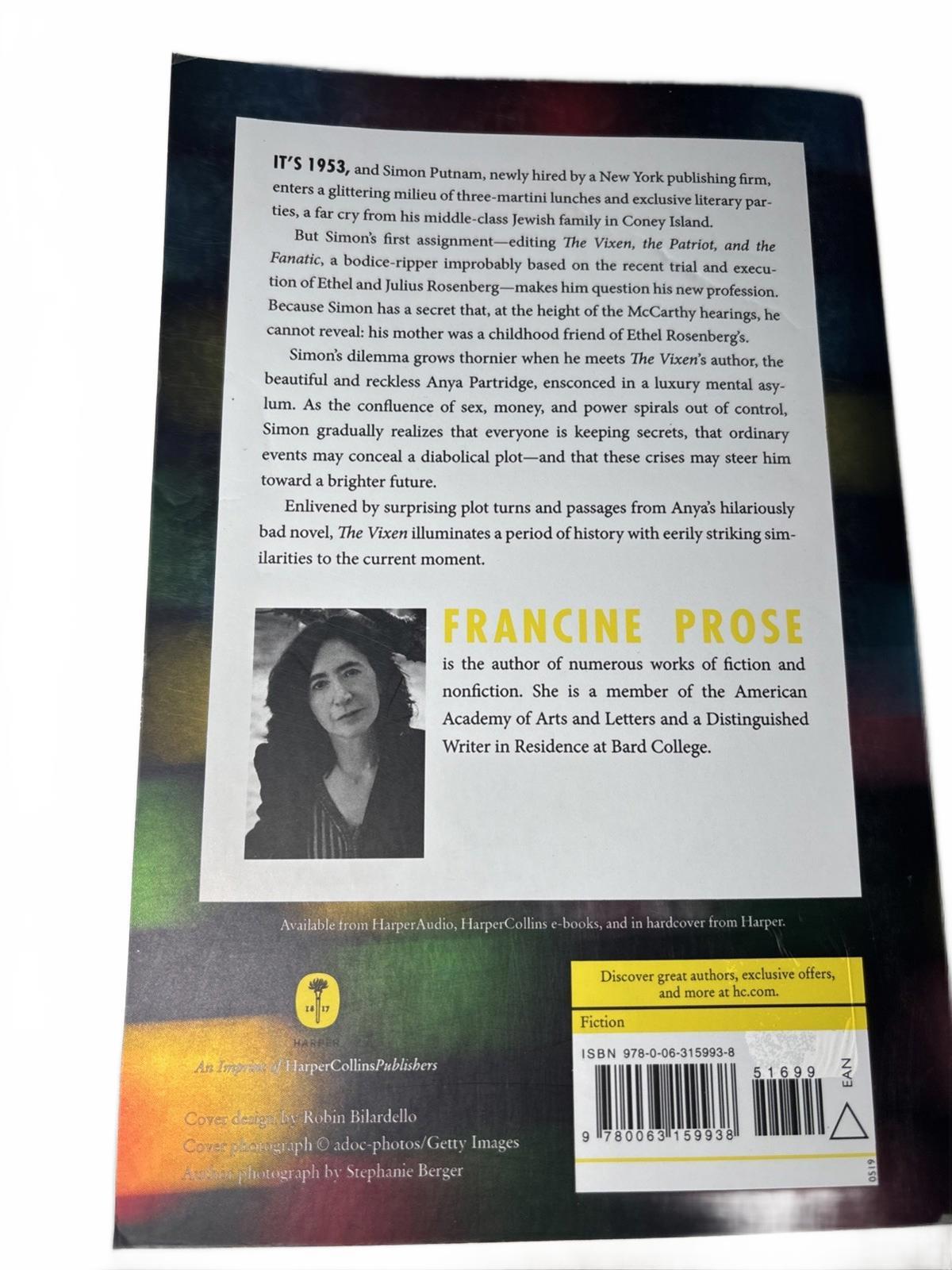The Vixen: A Novel by Francine Prose Paperback 2021 Fiction Book 1950s New York - Come Sell Nearly Anything