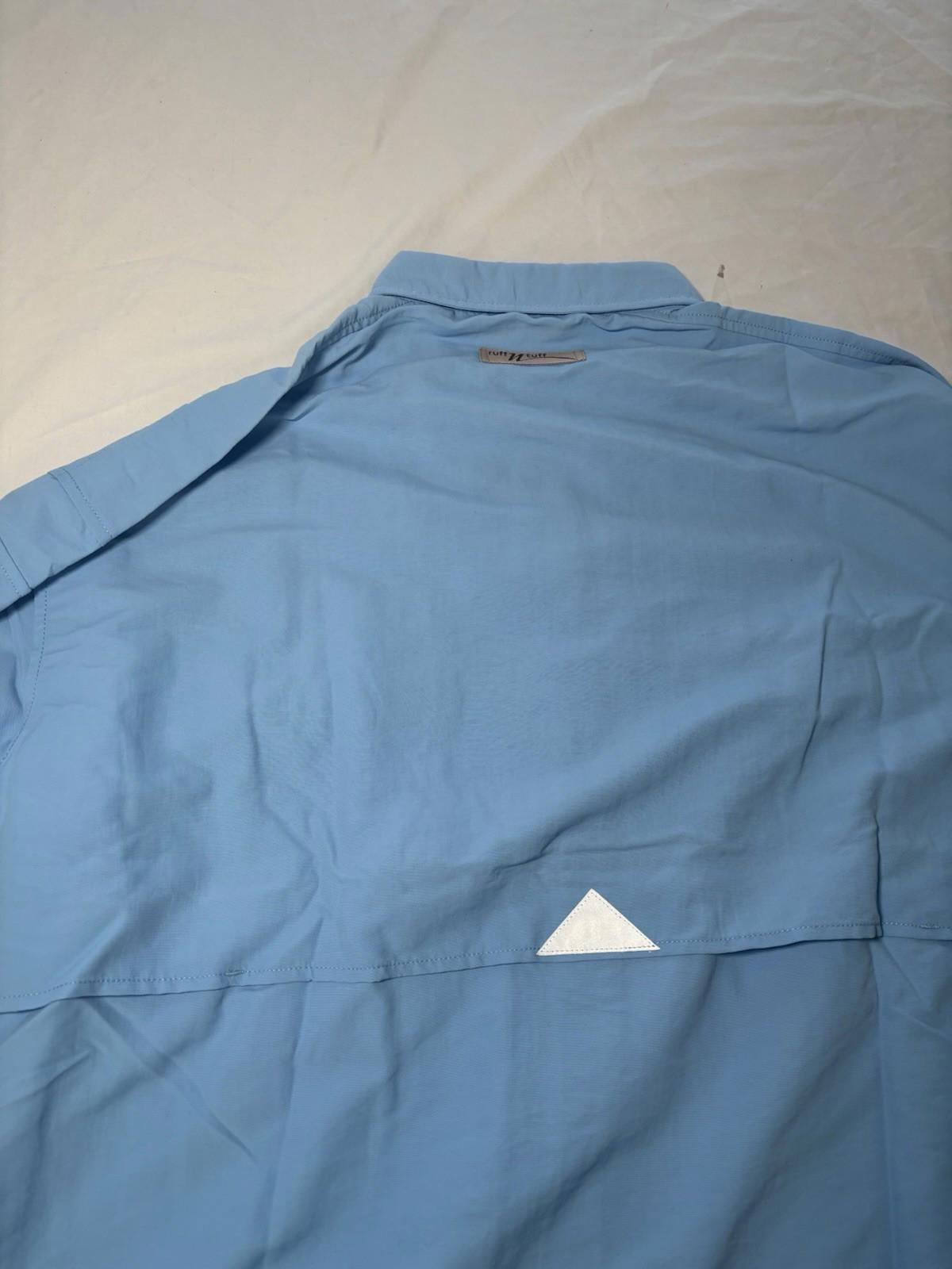 Ruff N Men’s Off Shore Rayosan UV Protection Fishing LS Shirt, Blue, XLarge BNWT - Come Sell Nearly Anything