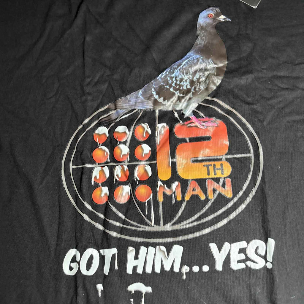 12th Man XL Classic Commentary T-Shirt Black Graphic Tee #12thMan #GraphicTee #T