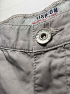 Yishion Men's Cargo Pants Size 35 Beige Cotton Casual Workwear