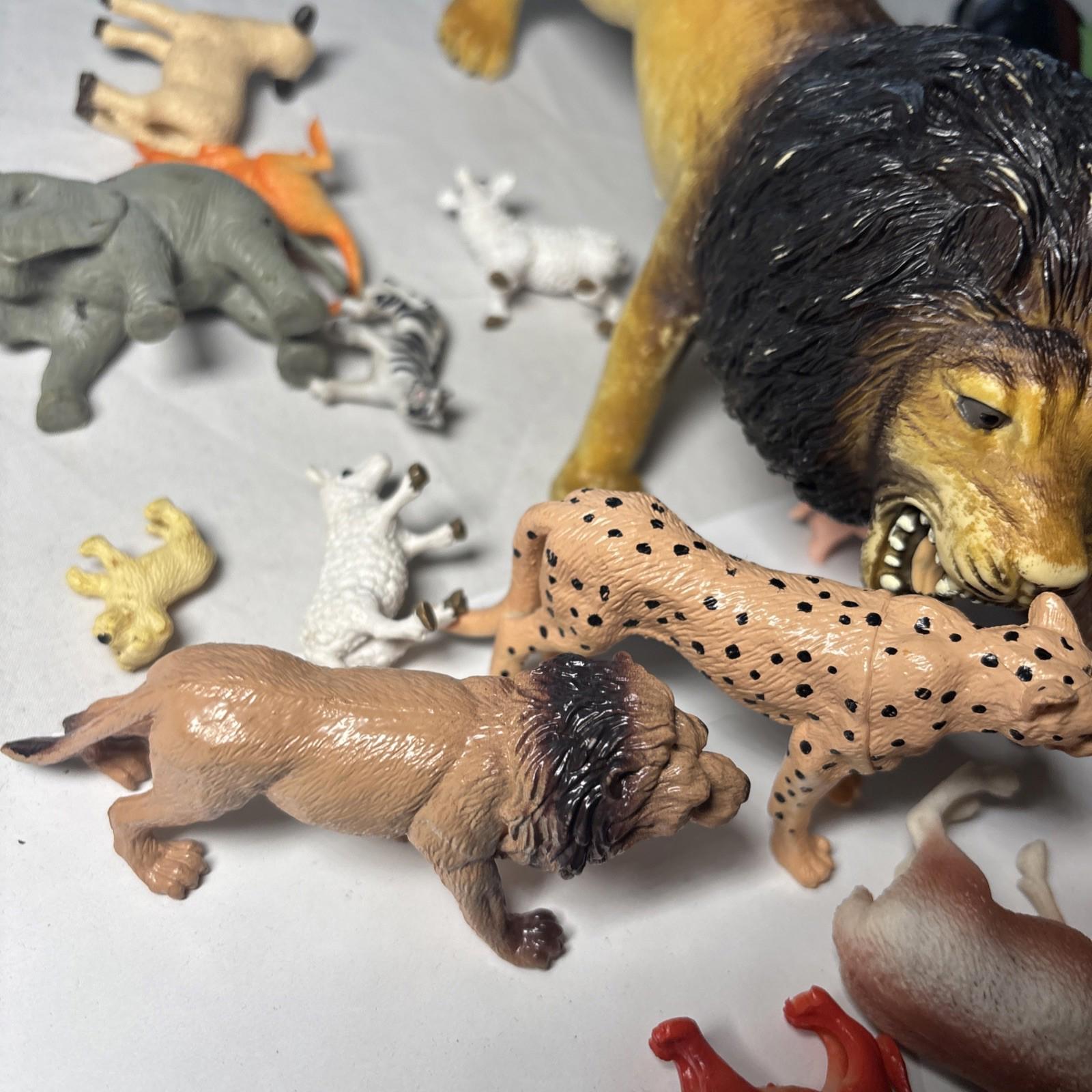 Vintage Farm Safari Domestic Wildlife Animal Bundle Plastic Toys Pretend Play