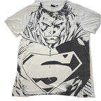 Superman Front All Over Print Movie World  Y2K Tee Men's 3XL XXXL Black White