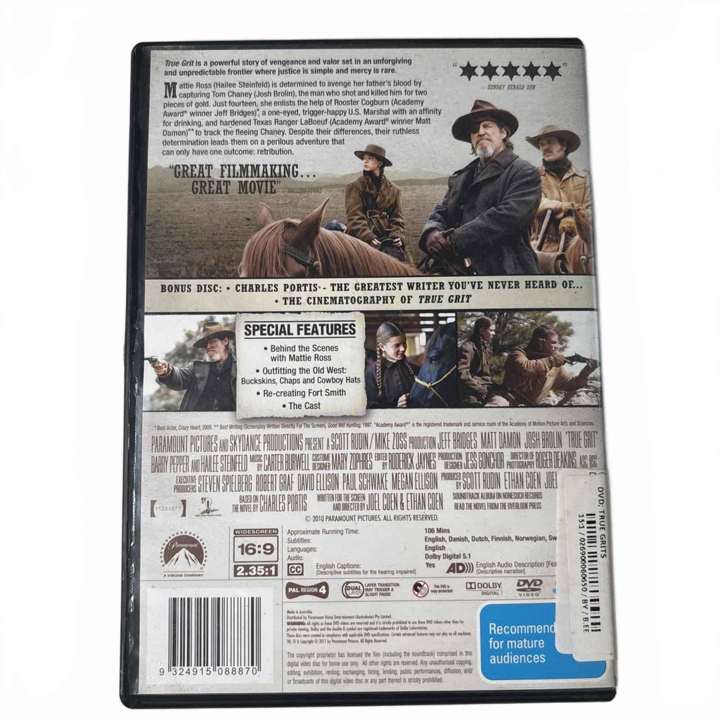 True Grit - Special Edition 3D Cover (DVD) Jeff Bridges, Matt Damon. Region 4