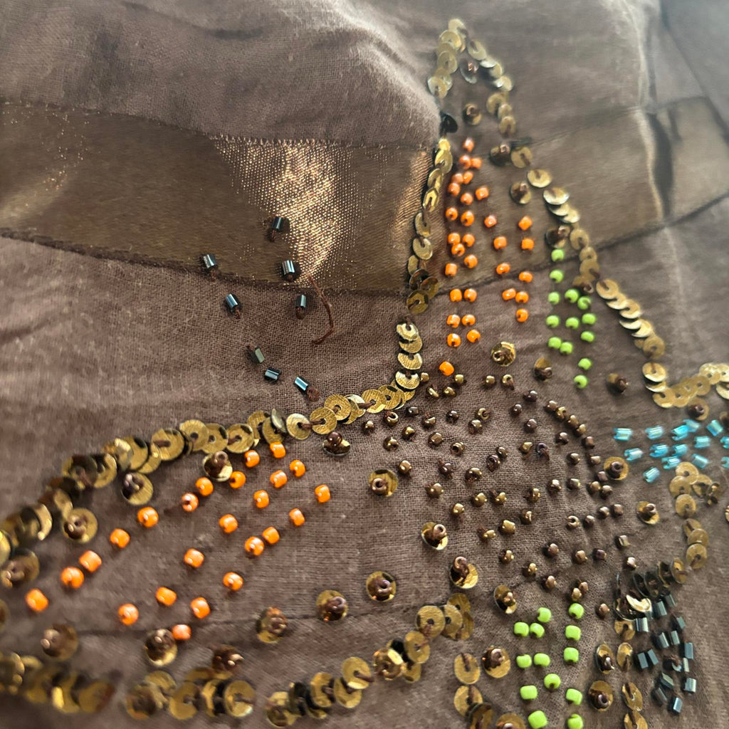 Black Butterfly Womens Brown Embellished Skirt Size 2 Vintage Y2K