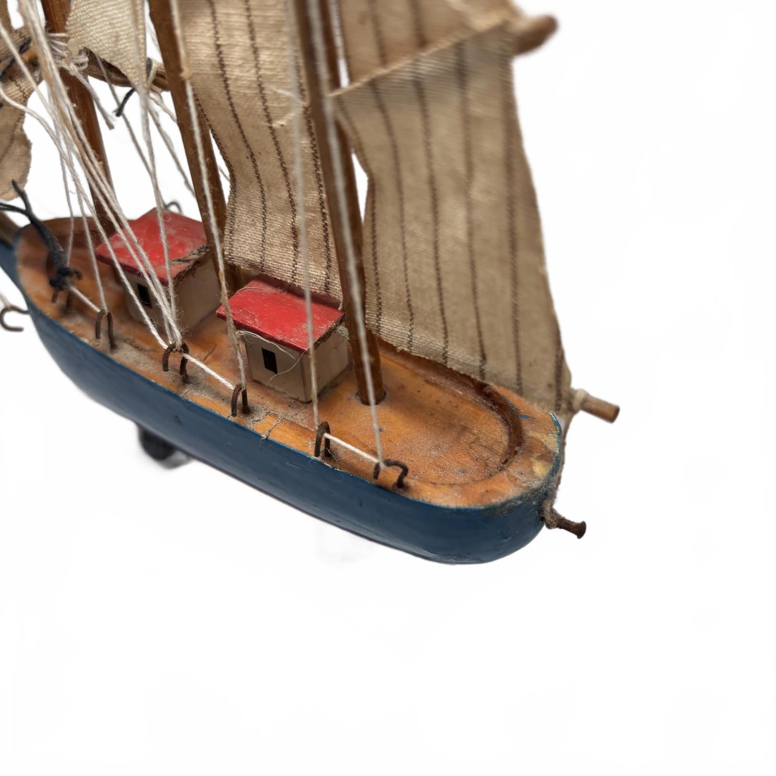 Generic Wooden Model Boat 17cm x 18cm x 3cm Nautical Decor #ModelBoat #WoodenSle