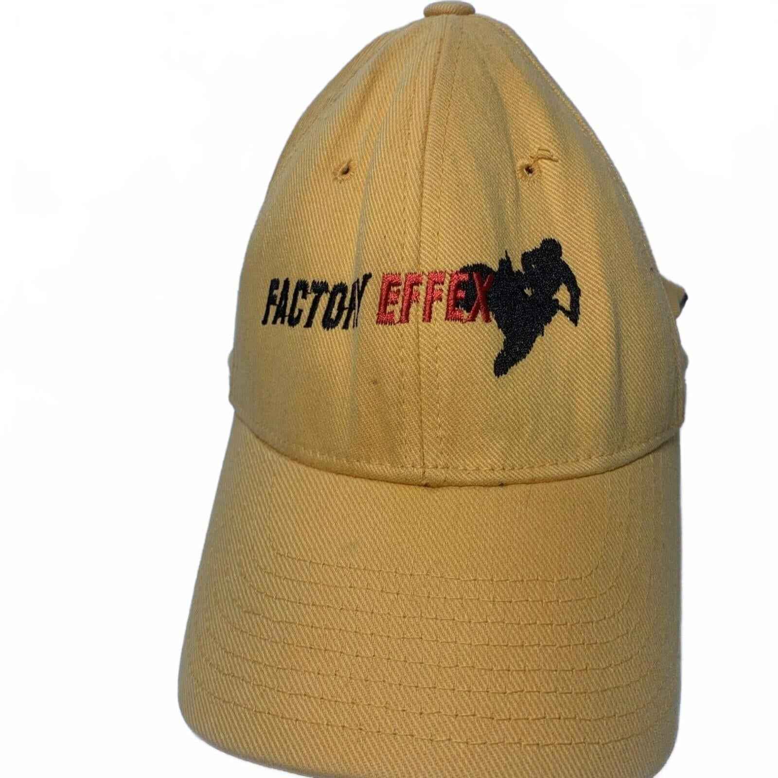 FACTORY EFFEX Yellow Flex fit HAT - Yellow Vintage Rare Design Size L-XL.