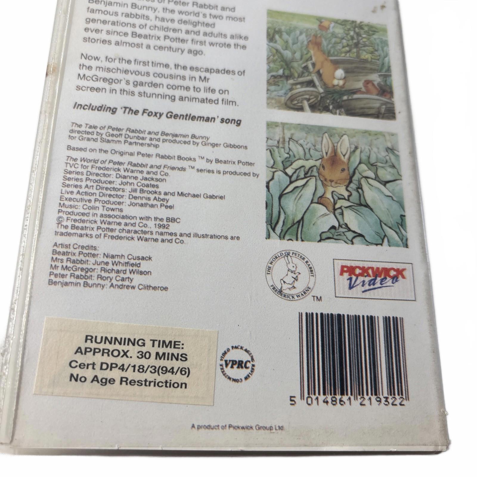 The Tale of Peter Rabbit & Benjamin Bunny Beatrix Potter 1993 VHS TAPE PAL VIDEO - Come Sell Nearly Anything