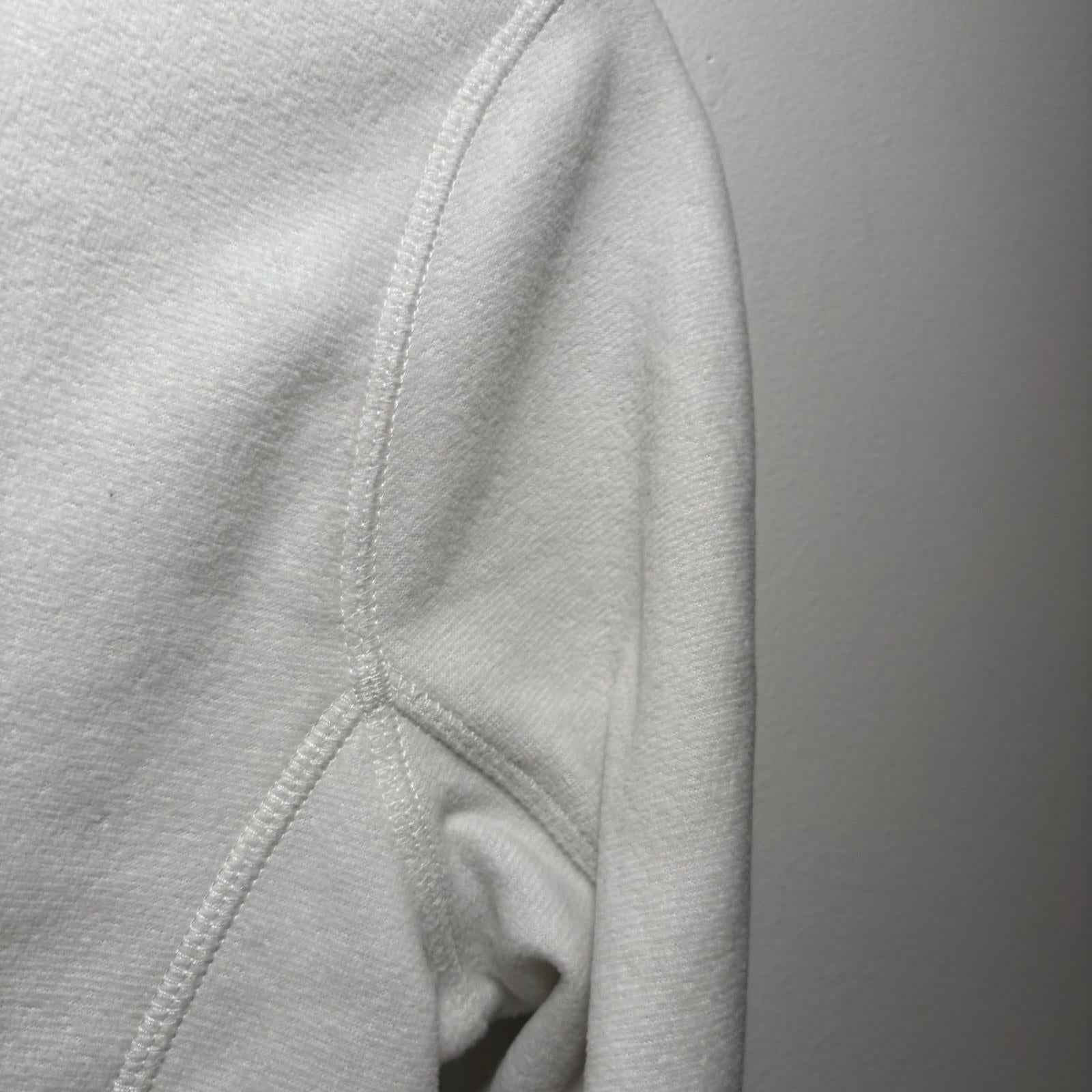 Crane Womens Large Full Zip Jacket white Heather Merino Wool Blend BNWT